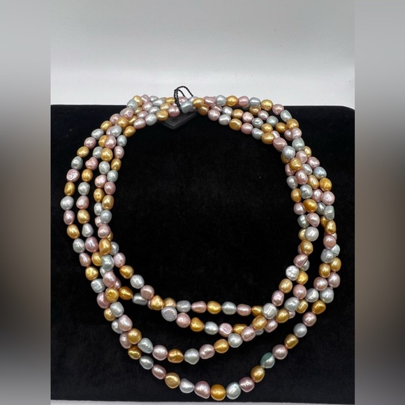 NWT GORGEOUS HONORA 1  STRAND MULTI  COLORED PEARL NECKLACE VERSATILE STYLE - Picture 1 of 3
